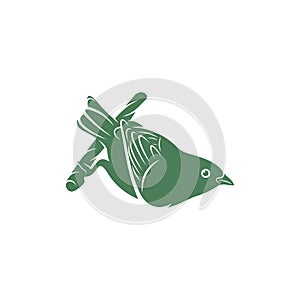 Saira Amarela bird vector illustration. Saira Amarela bird logo design concept template. Creative symbol photo