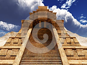 Sairs of Mayan temple