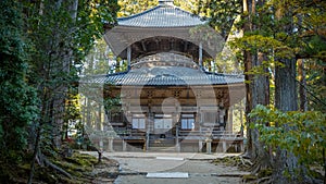 Saito (western Stupa) at Danjo Garan Temple in Koyasan area in Wakayama