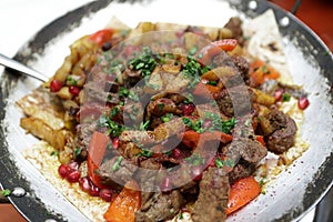 Saj kebab dish