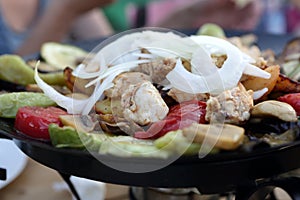 Saj kebab with meat and vegetables