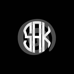 SAK letter logo abstract creative design.