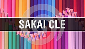 Sakai CLE concept illustration on Back to School banner with Education texture. Sakai CLE represent concept of education, science photo