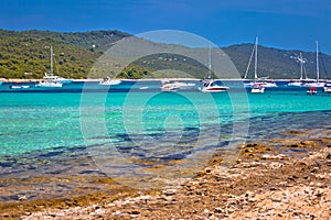 Sakarun beach yachting bay view on Dugi Otok island