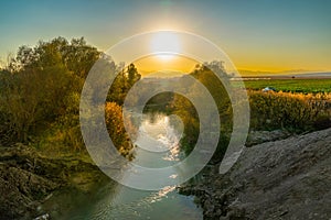 Sakarya river at sunset, Kavuncu, Gunyuzu, Eskisehir, Turkey