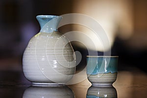 Sake cup and jug