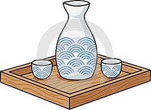 Sake Flask and Cup Set