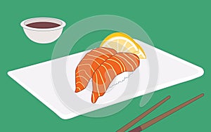 Sake nigiri salmon sushi photo