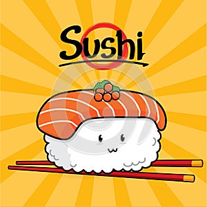 Sake Nigiri Sushi cartoon photo