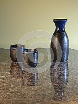 Sake Set on marble