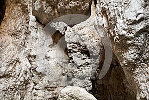 Saklikent Canyon or â€œhidden cityâ€ in Turkish. Close-up of fragments of rocks of canyon. Saklikent National Park in Mugla provi