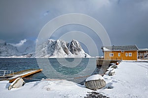 Sakrisoy fishing village on Lofoten Islands, Norway