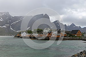 Sakrisoy, Lofoten, Norway by rain