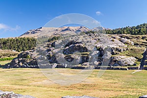 Saksaywaman, Saqsaywaman, Sasawaman, Saksawaman, Sacsahuayman, Sasaywaman or Saksaq Waman citadel fortress in Cusco, Peru photo