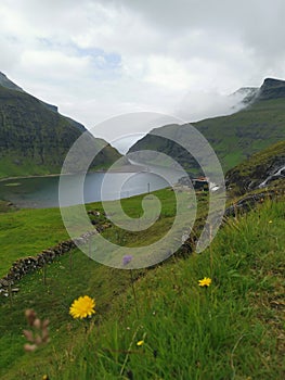 Saksun Lake in Faroe Island