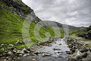 Saksun River Iconic place in Streymoy Island, Faroe Islands, Denmark, Europe