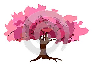 Sakura cherry tree. EPS 10 Vector