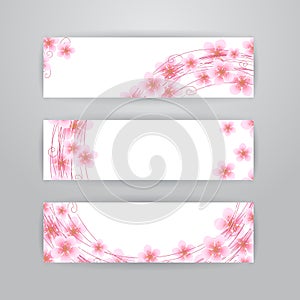 Sakura flowers banners
