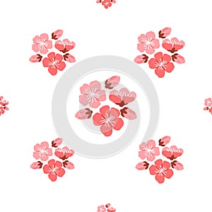 Sakura pattern. The decorative elements incorporated seamless patterns sakura blooms