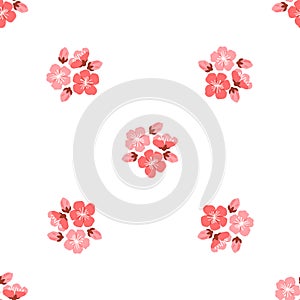 Sakura pattern. The seamless sakura pattern concept explored interconnectedness all living things