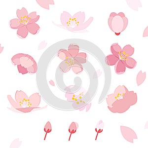 Sakura pattern or cherry bloossom set