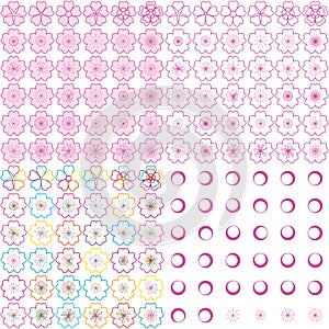 Sakura pink geometric set