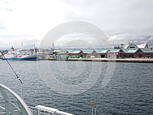 Sakurajima Ferry docked at Kagoshima Port Terminal