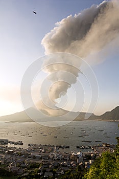 Sakurajima volcanic plume