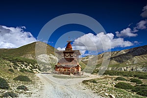 The Sakya stupa of upper Mustang, Lo Manthang, Upper Mustang trekking, Nepal.