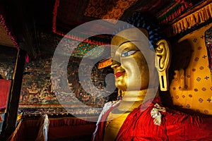 Sakyamuni Buddha statue in Shey gompa, Ladakh photo