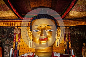 Sakyamuni Buddha statue in Shey monastery. Shey, Ladakh, India photo