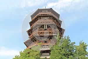 Sakyamuni pagoda of Fogong Temple, Shanxi, China photo