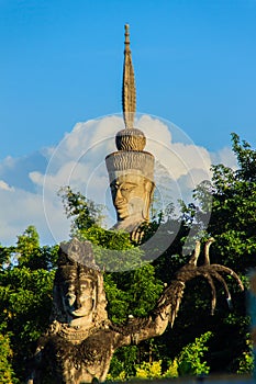 Sala Keoku, the park of giant fantastic concrete sculptures inspired by Buddhism and Hinduism. It is located in Nong