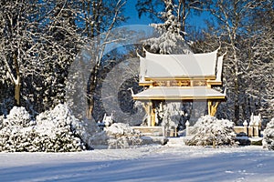 Sala Thai Pavillion in the snow