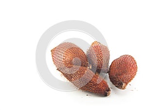 Salacca fruit on the white background