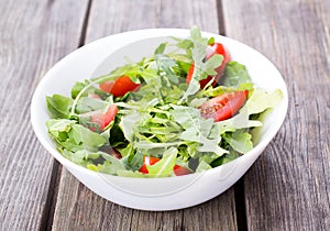 Salad arugula and cherry tomato