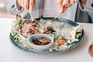 A salad as nutritionally balanced lunch. photo