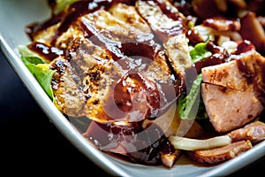 Salad With BBQ Sause