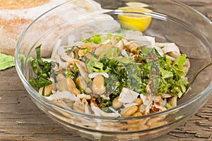 Salad with beans and squid