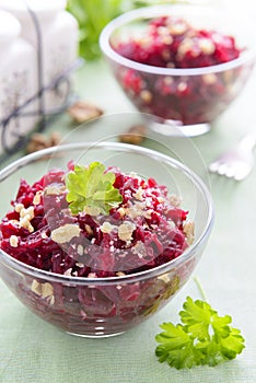 Salad from beetroot and walnuts