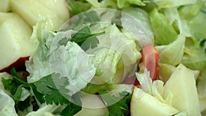 Salad in a big dish on an isolated background