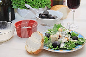 Salad black olives