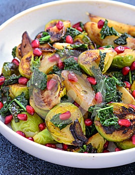 Salad bowl - charred brussel sprouts and greens