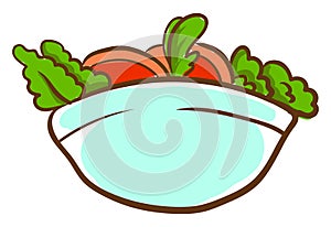 Salad bowl, illustration, vector