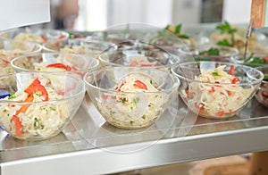 Salad in bowls