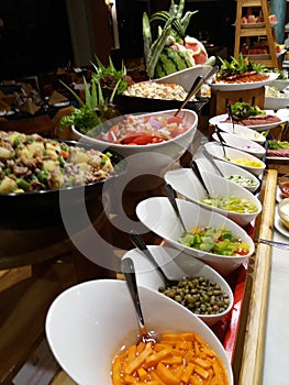 Salad Buffet with Condiments stimulate the appetite