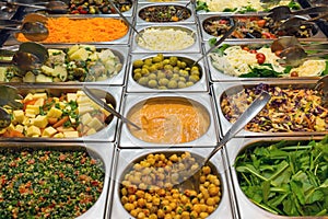 Salad buffet in a restaurant