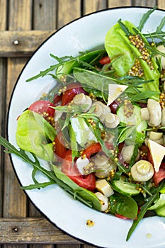 Salad with cheese and mushroom