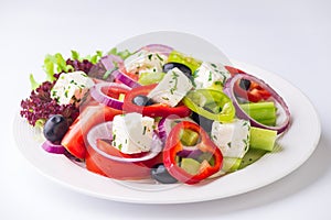 Salad with cheese and tomato