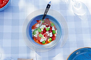 Salad with cheese of vegetables, Brussels sprouts and pomegranate berries